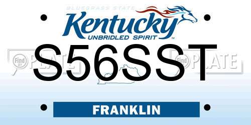 S56SST Kentucky License Plate