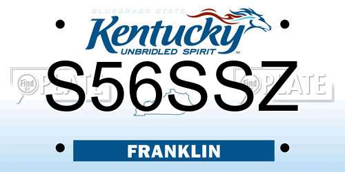S56SSZ Kentucky License Plate