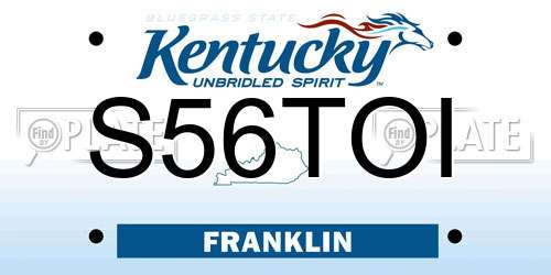 S56TOI Kentucky License Plate