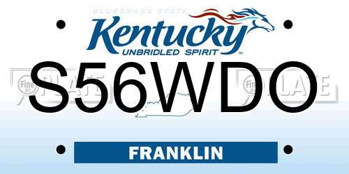S56WDO Kentucky License Plate
