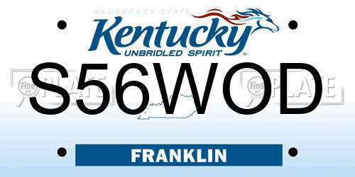S56WOD Kentucky License Plate