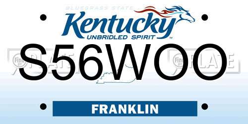 S56WOO Kentucky License Plate