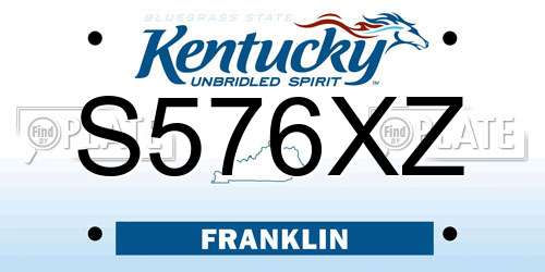 S576XZ Kentucky License Plate