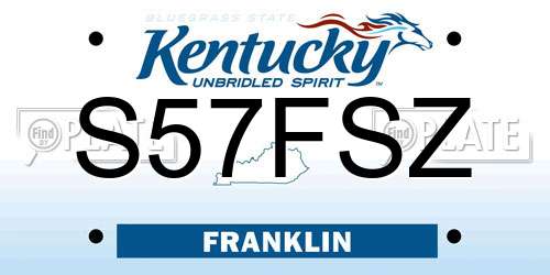 S57FSZ Kentucky License Plate