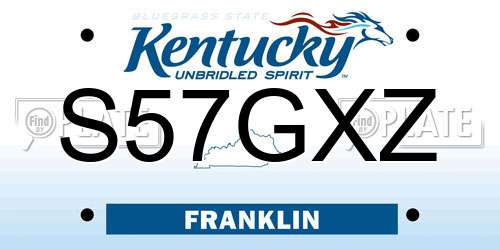 S57GXZ Kentucky License Plate