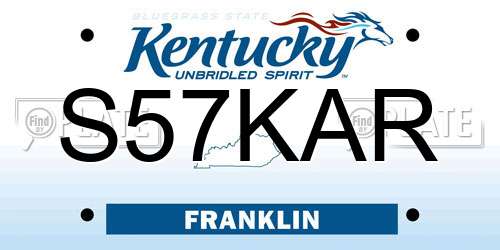 S57KAR Kentucky License Plate