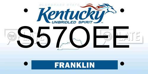 S57OEE Kentucky License Plate