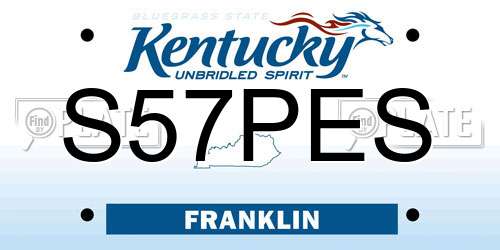 S57PES Kentucky License Plate