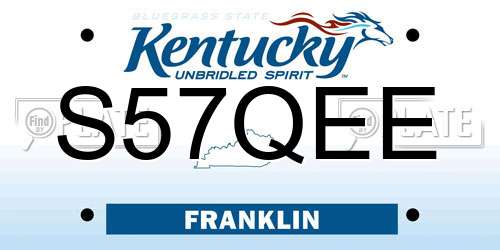S57QEE Kentucky License Plate