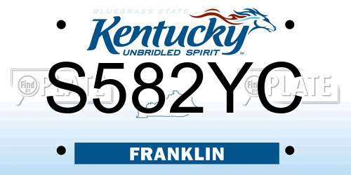 S582YC Kentucky License Plate