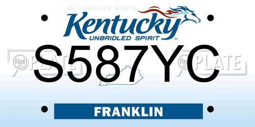 S587YC Kentucky License Plate