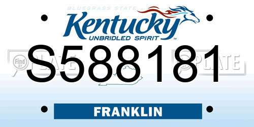 S588181 Kentucky License Plate