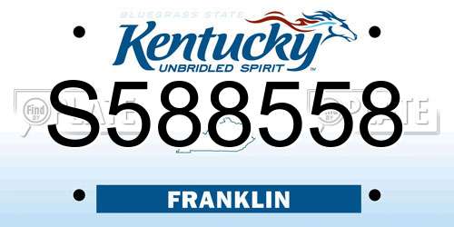 S588558 Kentucky License Plate