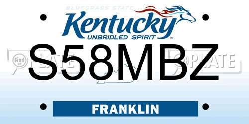 S58MBZ Kentucky License Plate