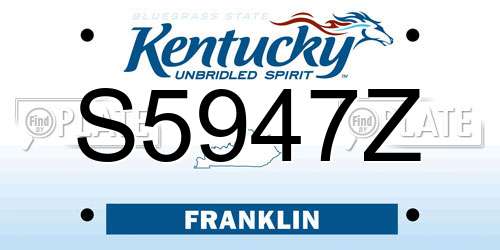 S5947Z Kentucky License Plate