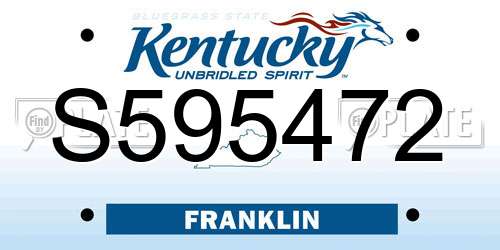 S595472 Kentucky License Plate