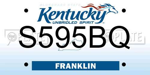 S595BQ Kentucky License Plate