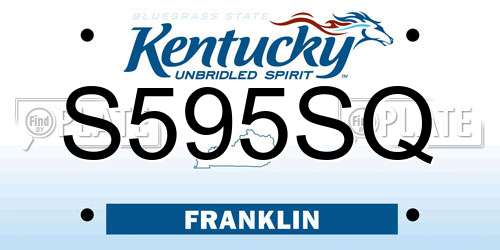 S595SQ Kentucky License Plate