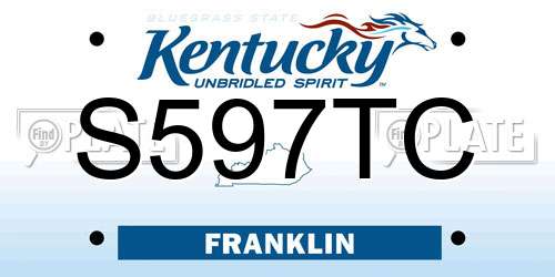 S597TC Kentucky License Plate