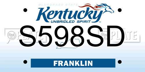 S598SD Kentucky License Plate