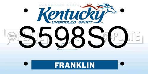 S598SO Kentucky License Plate