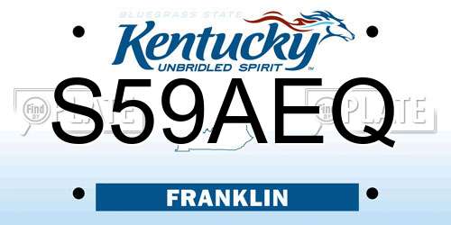 S59AEQ Kentucky License Plate