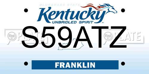S59ATZ Kentucky License Plate