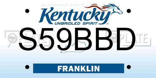 S59BBD Kentucky License Plate
