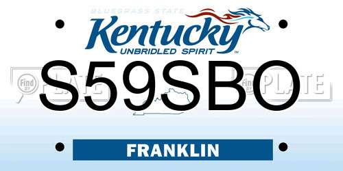 S59SBO Kentucky License Plate