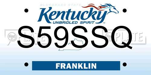 S59SSQ Kentucky License Plate