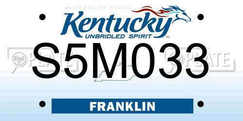 S5M033 Kentucky License Plate