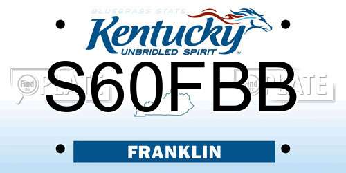 S60FBB Kentucky License Plate