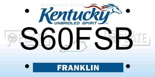 S60FSB Kentucky License Plate