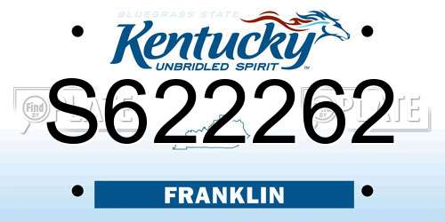 S622262 Kentucky License Plate