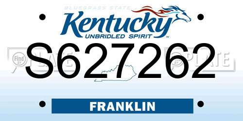 S627262 Kentucky License Plate