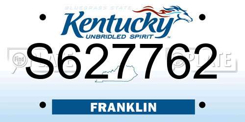 S627762 Kentucky License Plate