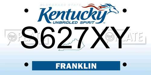 S627XY Kentucky License Plate