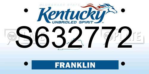 S632772 Kentucky License Plate