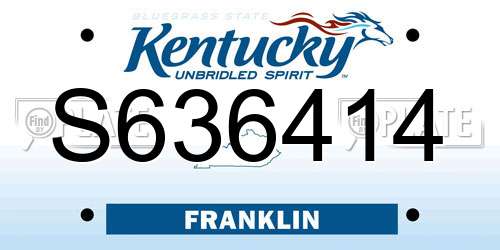 S636414 Kentucky License Plate