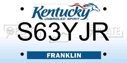 S63YJR Kentucky License Plate
