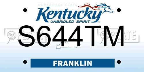 S644TM Kentucky License Plate