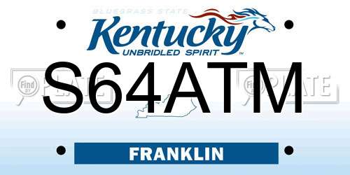 S64ATM Kentucky License Plate