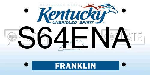 S64ENA Kentucky License Plate