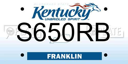 S650RB Kentucky License Plate