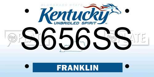 S656SS Kentucky License Plate