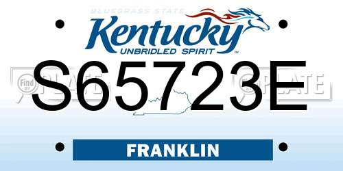 S65723E Kentucky License Plate
