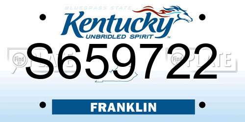 S659722 Kentucky License Plate