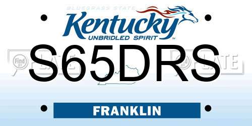 S65DRS Kentucky License Plate