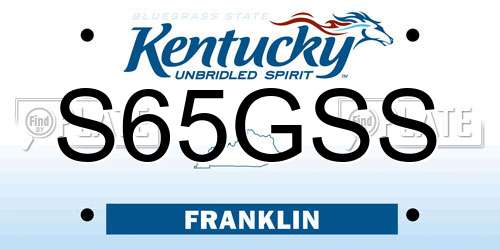 S65GSS Kentucky License Plate