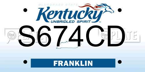 S674CD Kentucky License Plate